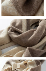 Cashmere Shawl Knitted Patchwork Jacquard  Soft Warm Scarf Wrap