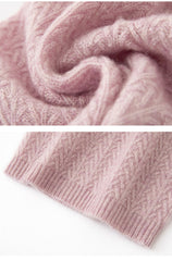 Cashmere Knit Slouchy Cable Beanie Ribbed  Hat