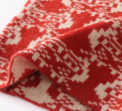 Cashmere Jacquard Knit Neck Warmer Scarf