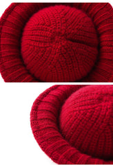 Cashmere Ribbed Knit Bucket Hat Fisherman Hat Knit Beanies