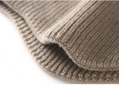 Extended Brim Winter Hat Cashmere Ribbed Beanie