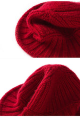 Cashmere Ribbed Knit Bucket Hat Fisherman Hat Knit Beanies