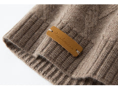 Cashmere Women's Embroidery logo Knitted Bonnet Beanies