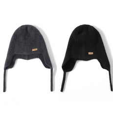 Cashmere Earflap Hat Soft Winter Beanie with Ties
