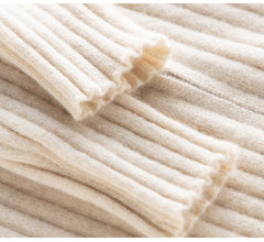Ribbed Zipper Sweater Cardigan 100% Cashmere Slim Knit Jacket