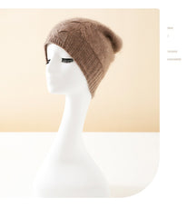 Cashmere Hat Warm Winter Knitted Twisted Flower Cap Beanies