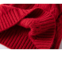 Cashmere Cable Hats Knit Twisted Bonnet Soft Warm Beanies