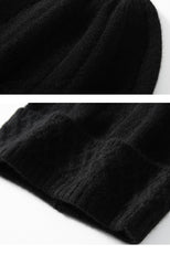 Cashmere Cable Knit Hat Cashmere Pattern Cuff Ribbed Beanie