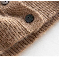 Women's 100% Cashmere Soft Knit Coat V Neck Button up Cardigan